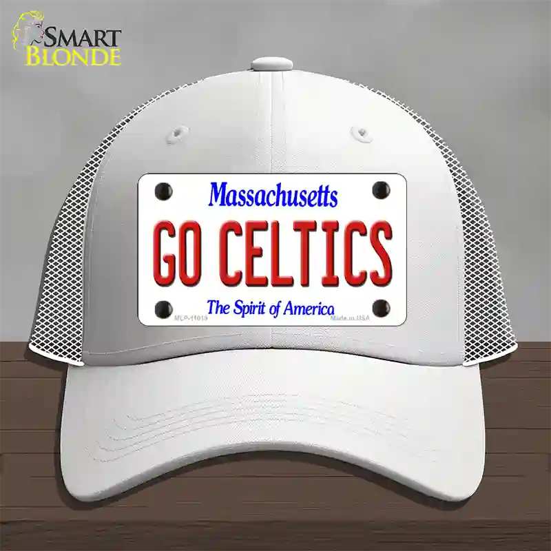 Go Celtics Massachusetts Novelty License Plate Hat Mesh / White