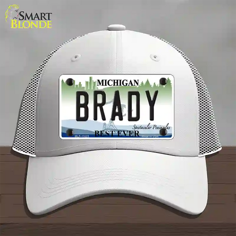 Brady Michigan Novelty License Plate Hat Mesh / White