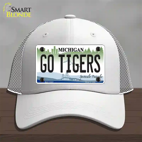 Go Tigers Michigan Novelty License Plate Hat Mesh / White