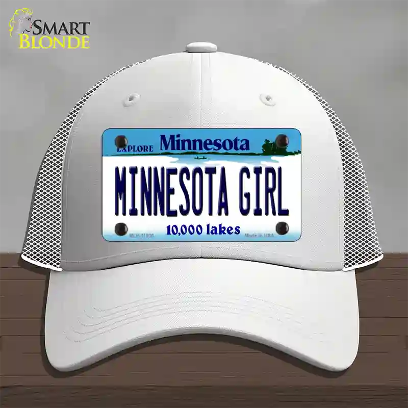 Minnesota Girl Minnesota Novelty License Plate Hat Mesh / White