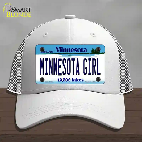 Minnesota Girl Minnesota Novelty License Plate Hat Mesh / White