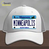 Minneapolis Minnesota State Novelty License Plate Hat Mesh / White