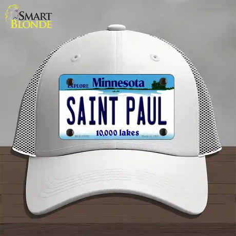 Saint Paul Minnesota State Novelty License Plate Hat Mesh / White