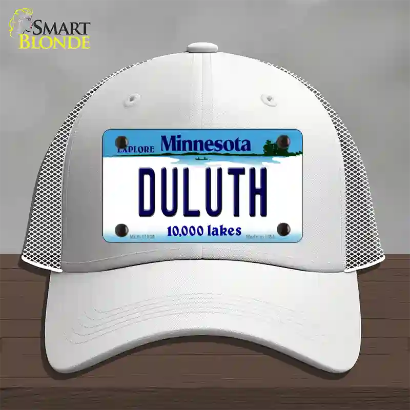 Duluth Minnesota State Novelty License Plate Hat Mesh / White