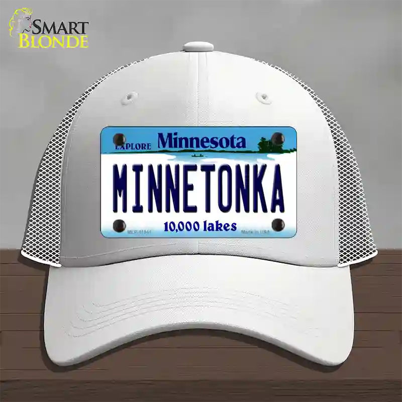 Minnetonka Minnesota State Novelty License Plate Hat Mesh / White