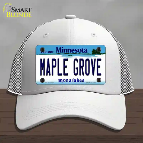 Maple Grove Minnesota State Novelty License Plate Hat Mesh / White