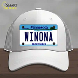 Winona Minnesota State Novelty License Plate Hat Mesh / White