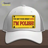 Im Polish Yellow Novelty License Plate Hat Mesh / White