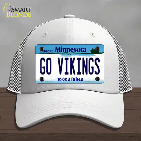 Go Vikings Minnesota Novelty License Plate Hat Mesh / White