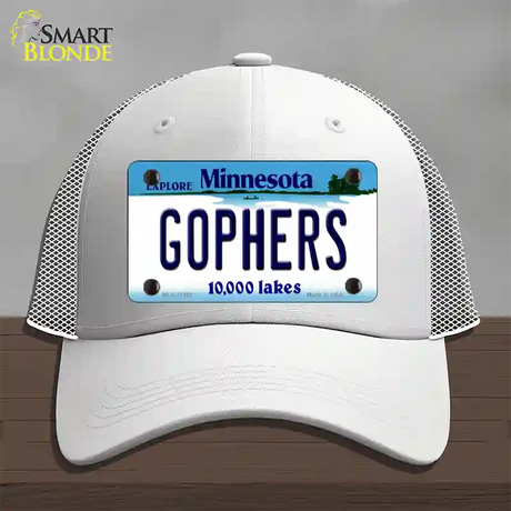 Gophers Minnesota State Novelty License Plate Hat Mesh / White