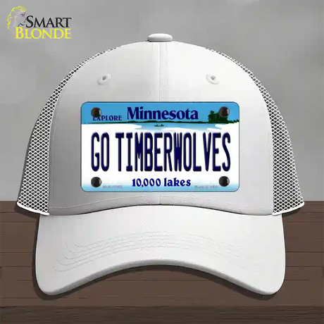 Go Timberwolves Minnesota State Novelty License Plate Hat Mesh / White