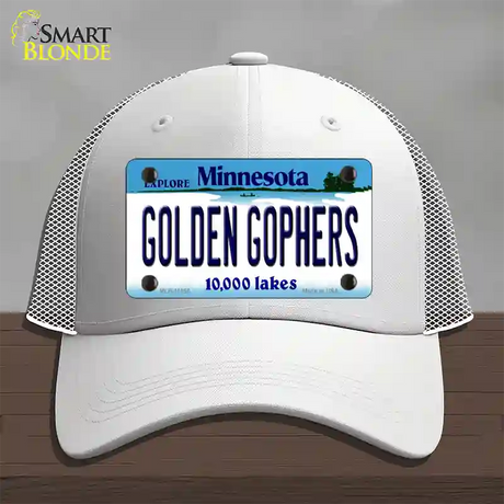 Golden Gophers Minnesota State Novelty License Plate Hat Mesh / White