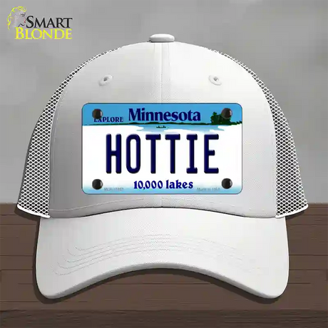 Hottie Minnesota State Novelty License Plate Hat Mesh / White