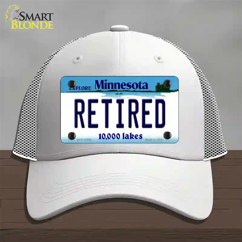 Retired Minnesota State Novelty License Plate Hat Mesh / White