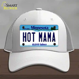 Hot Mama Minnesota State Novelty License Plate Hat Mesh / White