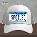 Spoiled Minnesota State Novelty License Plate Hat Mesh / White