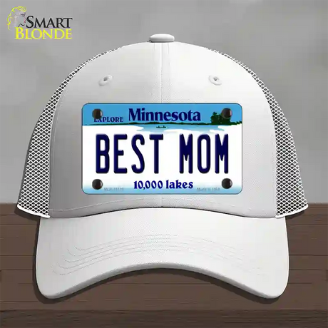 Best Mom Minnesota State Novelty License Plate Hat Mesh / White