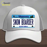 Snow Boarder Minnesota State Novelty License Plate Hat Mesh / White