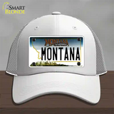 Montana State Novelty License Plate Hat Mesh / White