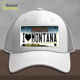 I Love Montana State Novelty License Plate Hat Mesh / White