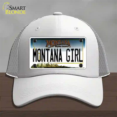 Montana Girl State Novelty License Plate Hat Mesh / White