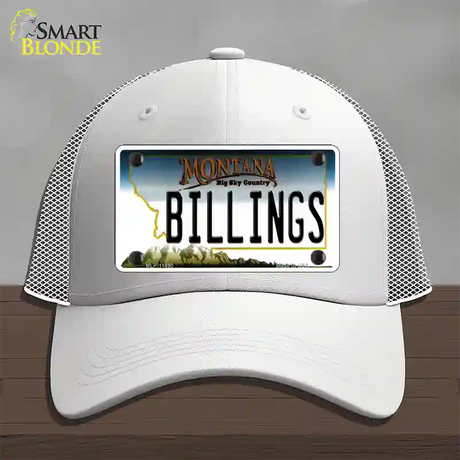 Billings Montana State Novelty License Plate Hat Mesh / White