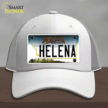 Helena Montana State Novelty License Plate Hat Mesh / White