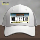 Whitefish Montana State Novelty License Plate Hat Mesh / White