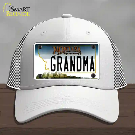 Grandma Montana State Novelty License Plate Hat Mesh / White