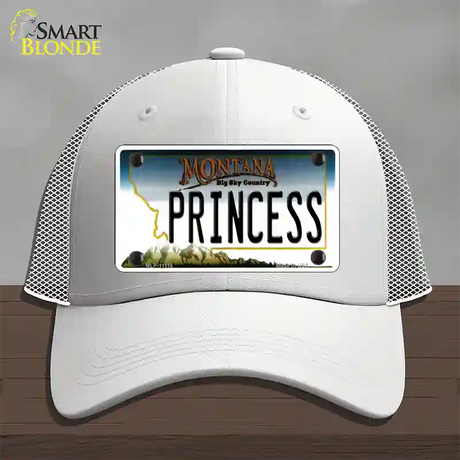 Princess Montana State Novelty License Plate Hat Mesh / White