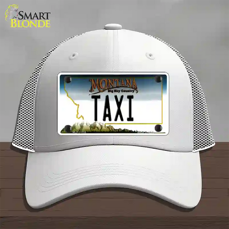 Taxi Montana State Novelty License Plate Hat Mesh / White