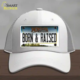 Born and Raised Montana State Novelty License Plate Hat Mesh / White