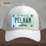 Pelham New Hampshire State Novelty License Plate Hat Mesh / White