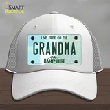 Grandma New Hampshire State Novelty License Plate Hat Mesh / White