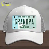 Grandpa New Hampshire State Novelty License Plate Hat Mesh / White