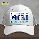 I Love Rhode Island State Novelty License Plate Hat Mesh / White