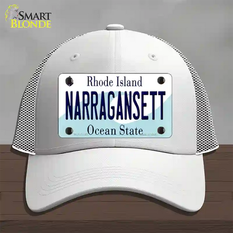 Narragansett Rhode Island State Novelty License Plate Hat Mesh / White