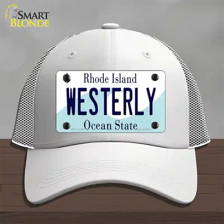 Westerly Rhode Island State Novelty License Plate Hat Mesh / White