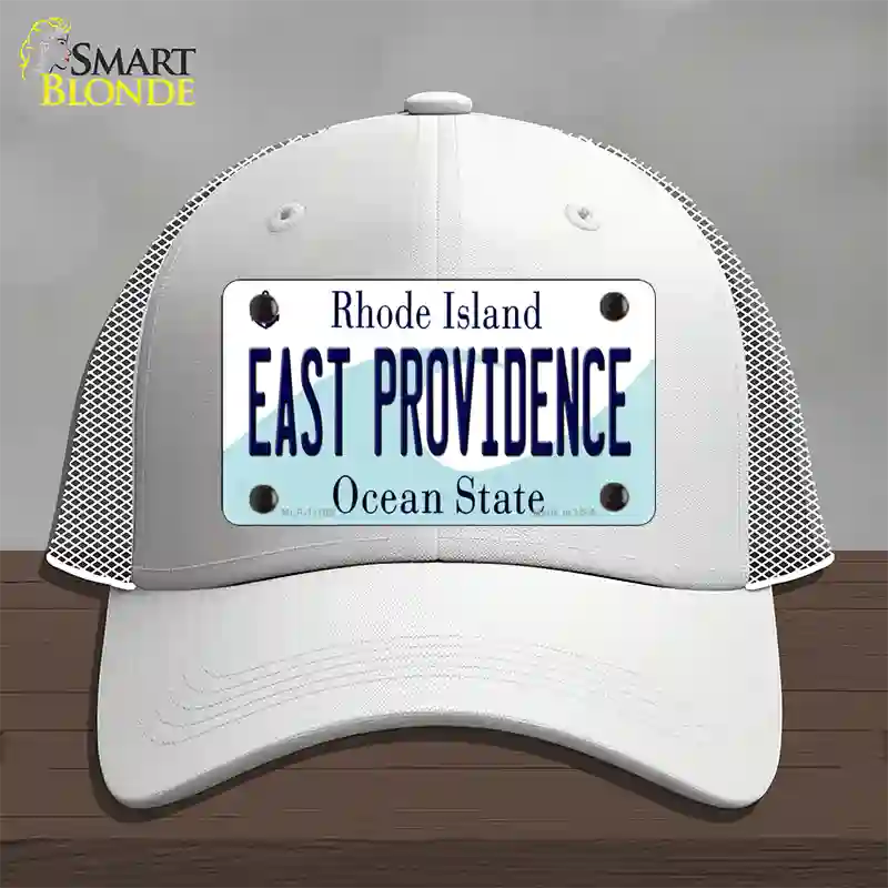 East Providence Rhode Island State Novelty License Plate Hat Mesh / White