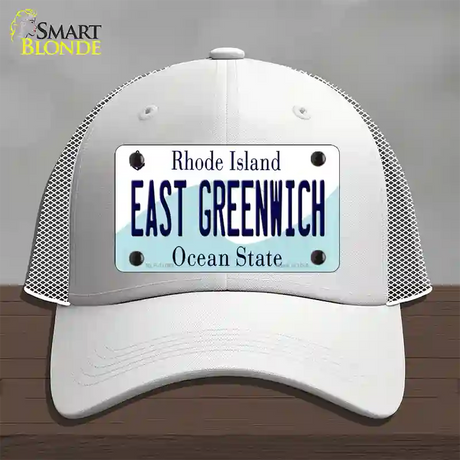 East Greenwich Rhode Island State Novelty License Plate Hat Mesh / White