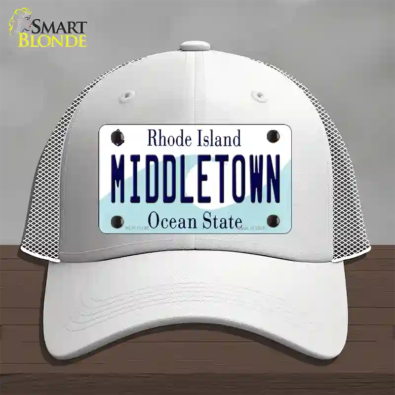 Middletown Rhode Island State Novelty License Plate Hat Mesh / White