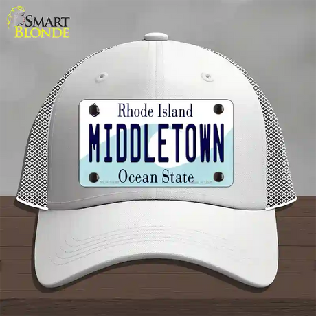 Middletown Rhode Island State Novelty License Plate Hat Mesh / White