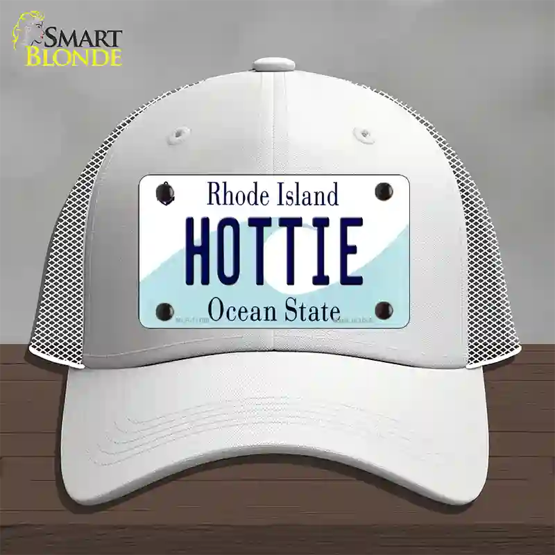 Hottie Rhode Island State Novelty License Plate Hat Mesh / White