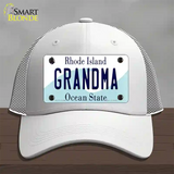 Grandma Rhode Island State Novelty License Plate Hat Mesh / White