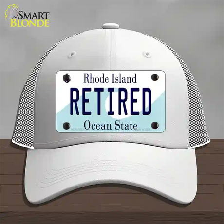 Retired Rhode Island State Novelty License Plate Hat Mesh / White