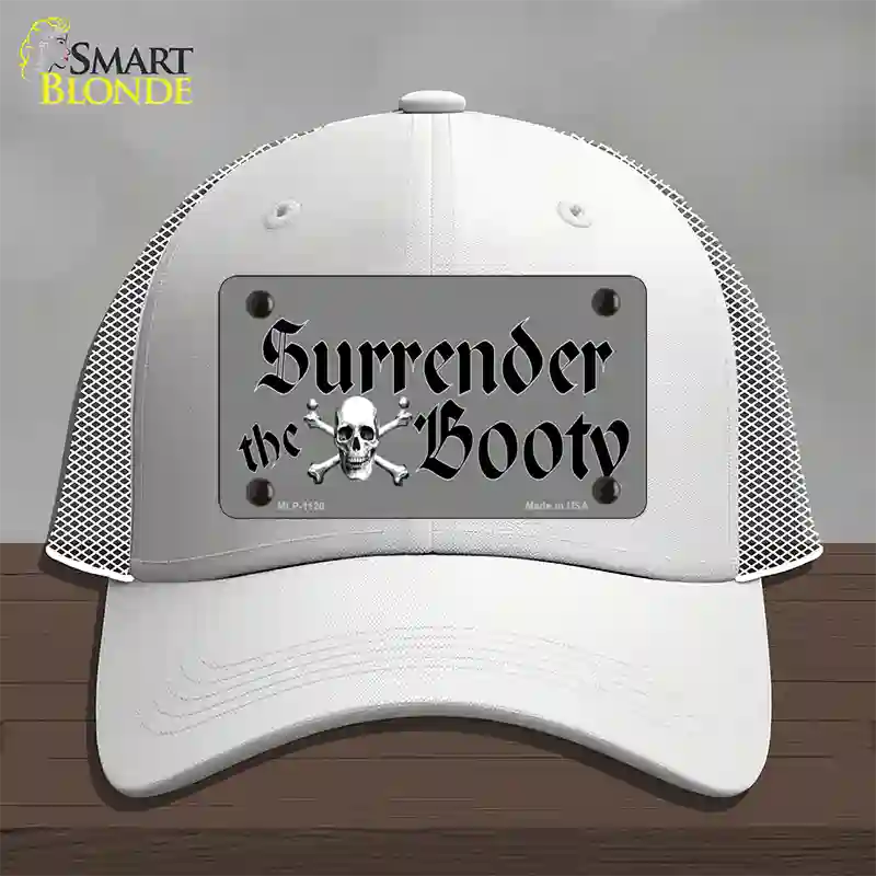 Surrender The Booty Novelty License Plate Hat Mesh / White