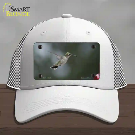 Hummingbird In Flight Novelty License Plate Hat Mesh / White