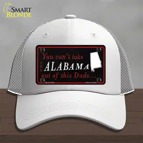 Alabama Dude Novelty License Plate Hat Mesh / White