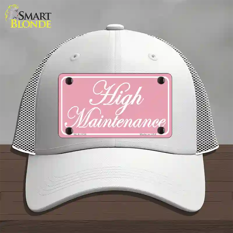 High Maintenance Novelty License Plate Hat Mesh / White