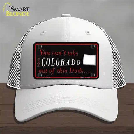 Colorado Dude Novelty License Plate Hat Mesh / White